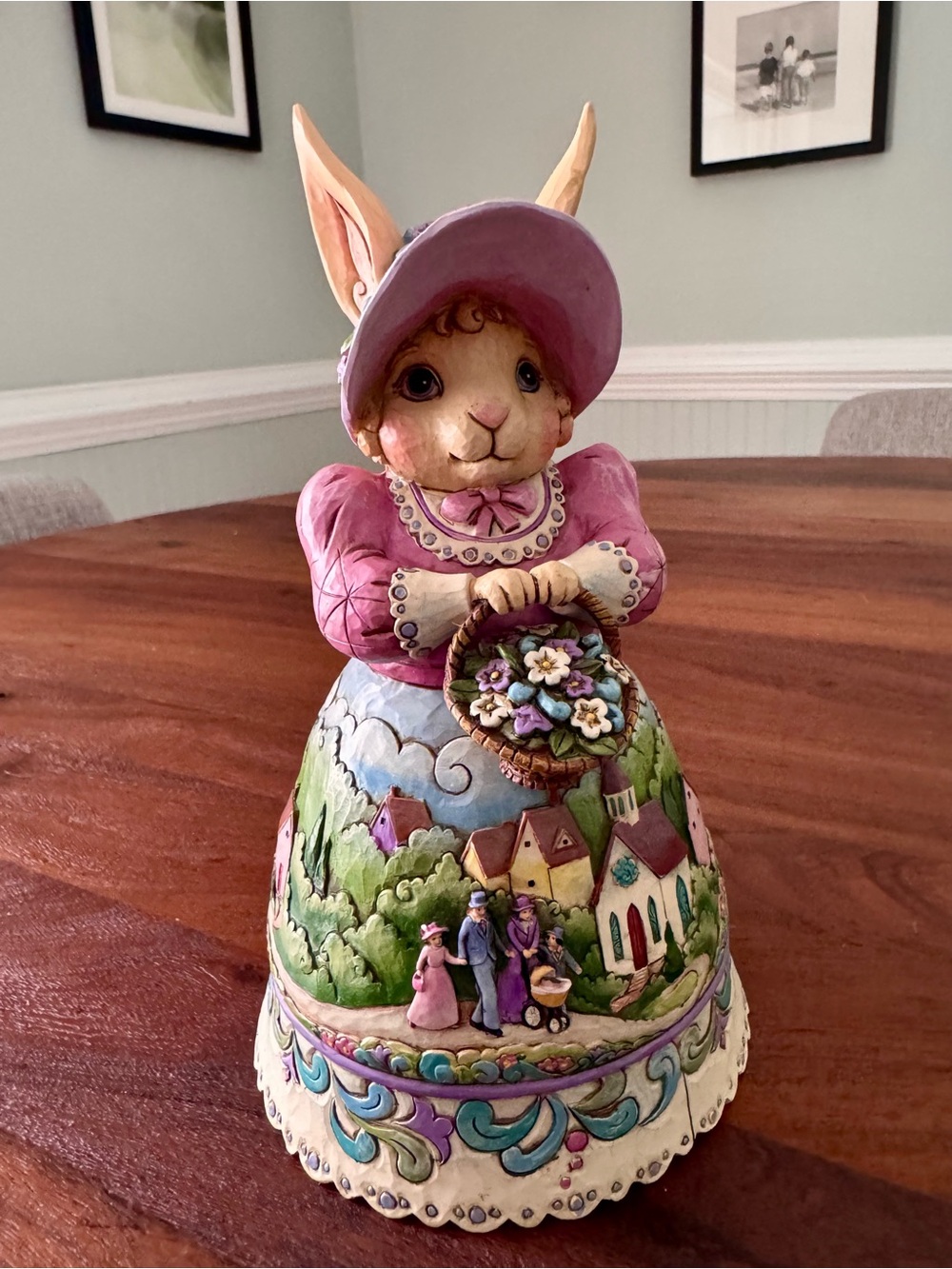 JIM SHORE 2009 “EVERY BUNNY REJOICE” 8" FIGURINE Rabbit Lady Church Easter Decor